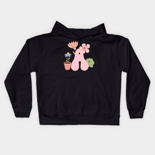 Groovy Alphabet Letter A Kids Girls Womens Kids Hoodie